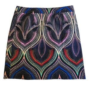 ETCETERA Multicolor Corduroy Mini Skirt Size 10 Artsy Rainbow Boho Indie